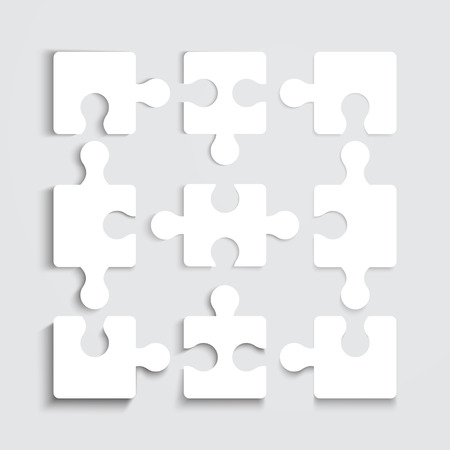 Illustration of Paper flat puzzle template layoutのイラスト素材