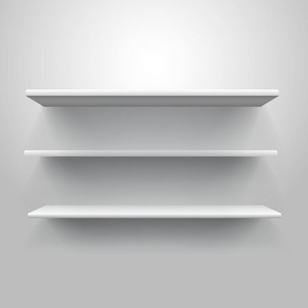 Illustration of Realistic triple book shelfのイラスト素材