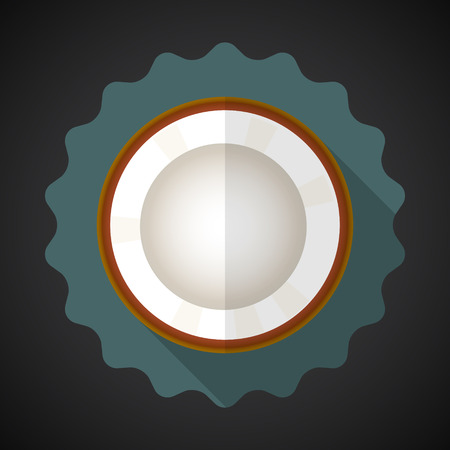 Illustration of Coconut Fruit Flat Icon with long shadowのイラスト素材
