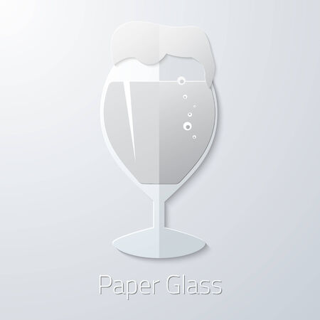 Illustration of Paper Glass of Beer Flat Long Shadow Iconのイラスト素材