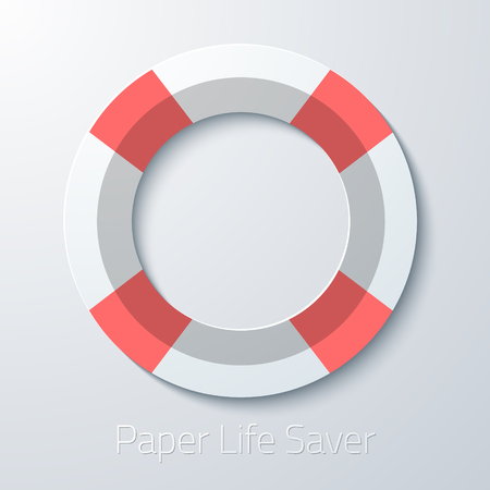 Illustration of Summer Travel Paper Life Saver flat iconのイラスト素材