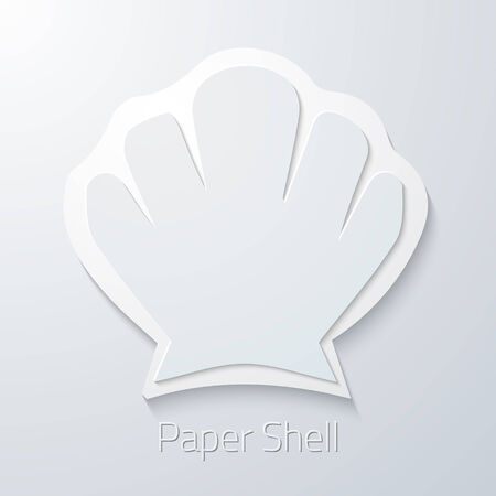 Illustration of Summer Travel Paper Sea Shell flat vector iconのイラスト素材