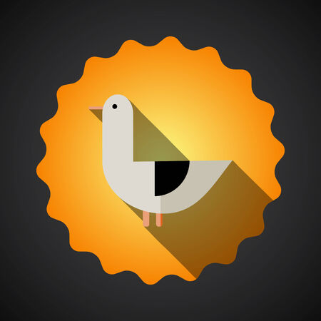 Illustration of Summer Travel Seagull Bird flat vector iconのイラスト素材