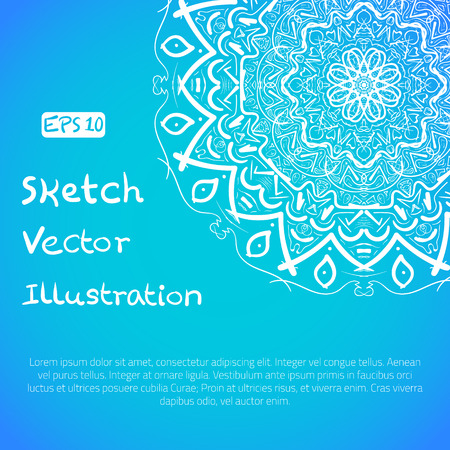 Illustration of Hand Drawn Mandala Ornament Sketch Mockup のイラスト素材
