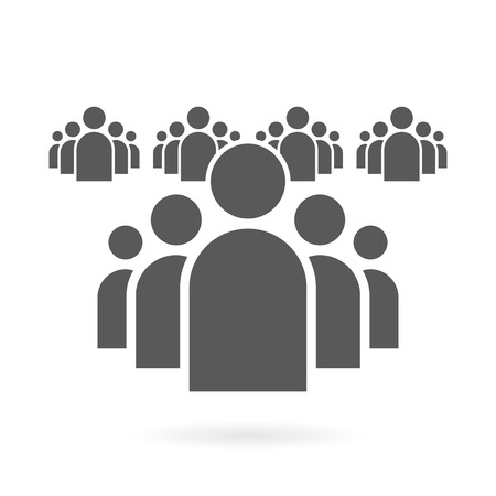 Illustration of Flat Group of People Icon Vector Symbol Background