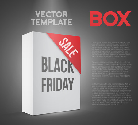  Black Friday Sale White Carton Box Template. のイラスト素材