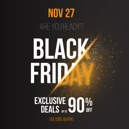Illustration of Black Friday Sale Explosion Poster Template. Huge November 27th Sale Backgroundのイラスト素材