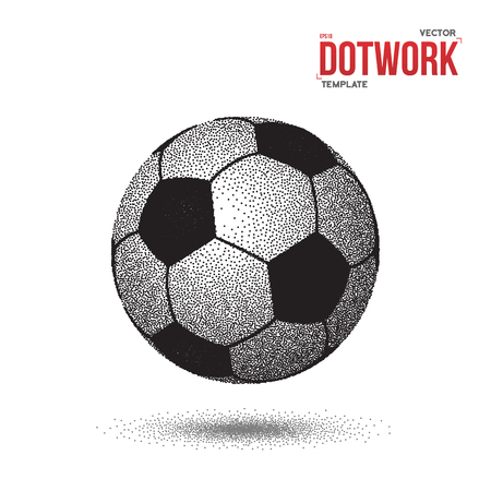 Illustration of Dot work Football Soccer Ball Icon made in Halftone Styleのイラスト素材