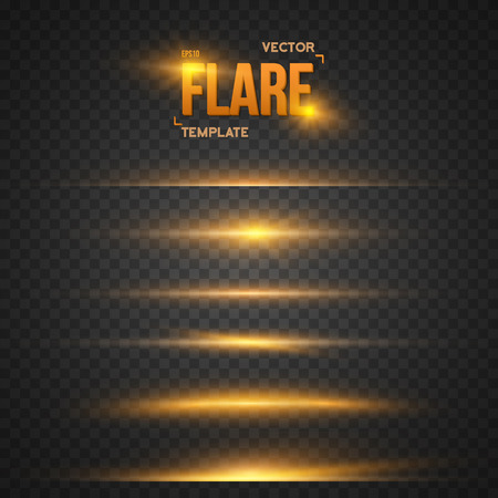 Illustration of Flare Effect. Transparent Overlay Lens Flare Ray Effect. Bright Sunflare Explosion Templateのイラスト素材