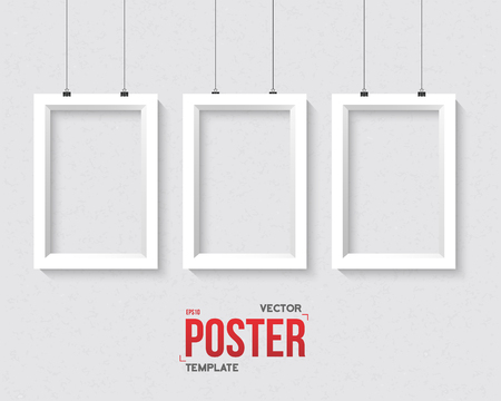 Illustration of Vector Frame Mockup Set. Realistic  Frame on the Wall Poster Template Setのイラスト素材