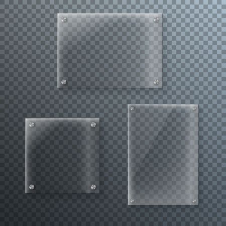 Illustration of Set of Realistic Glass Frame Templateのイラスト素材