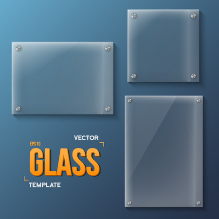 Illustration of Set of Realistic Glass Frame Templatesのイラスト素材