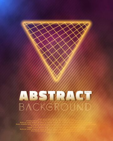 Illustration of Neon Poster Template Retro Disco 80s Background. Into The Future Music Abstract Poster Cover 1980s Style Backgroundのイラスト素材
