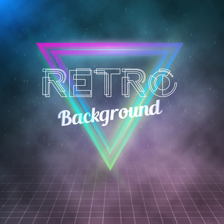 Illustration of Music Abstract Poster Cover 1980s Style Background. Neon Retro Disco Poster Template...