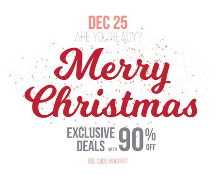 Illustration of Merry Christmas Sale Poster Template Isolated on White Backgroundのイラスト素材