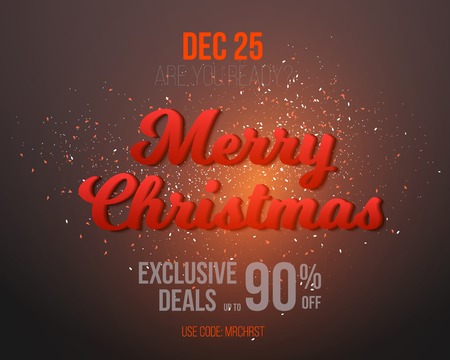 Illustration of Merry Christmas Sale Poster Template.のイラスト素材