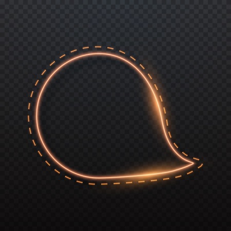Illustration of Realistic Neon Quote Frame. Vector Neon Sign. Glowing Vintage Neon Frame Templateのイラスト素材