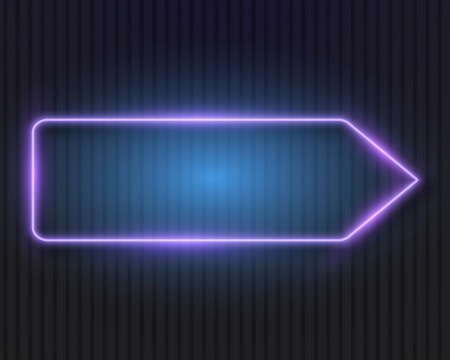 Illustration of Realistic Neon Quote Frame. Vector Neon Sign. Glowing Vintage Neon Frame Templateのイラスト素材