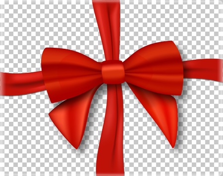 Illustration of Vector Red Ribbon. 3D Realistic Ribbon Isolated on Transparent Backgroundのイラスト素材