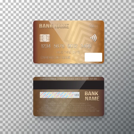Illustration of Credit Card. Photo realistic Bank Card Isolated on Transparent Backgroundのイラスト素材