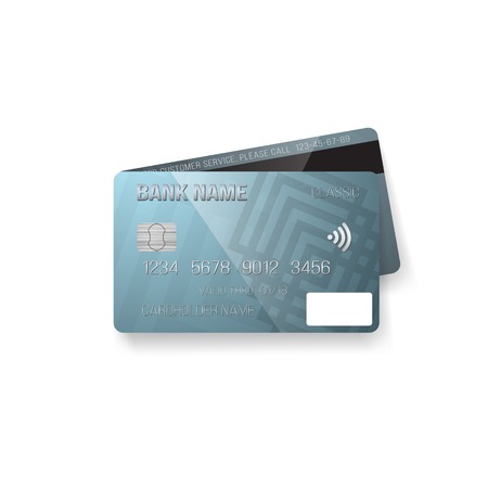 Illustration of Credit Card. Photo realistic Bank Card Isolated on White Backgroundのイラスト素材