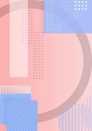 Illustration of Trendy Abstract Shapes Geometric Background. 90s Style Hipster Funky Shapes Poster Templateのイラスト素材
