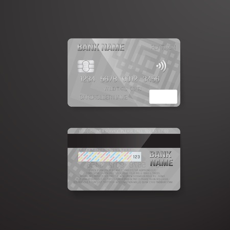 Illustration of Photo realistic Credit Card on Dark Backgroundのイラスト素材