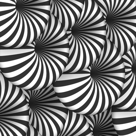 Illustration of Tunnel Illusion. Spiral Optical Illusion Effectのイラスト素材