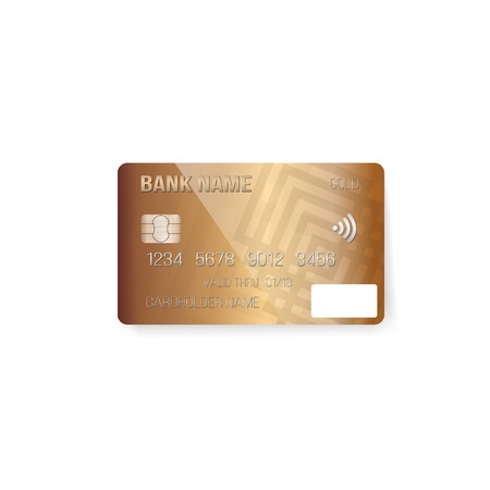 Illustration of Credit Card. Photo realistic Bank Card Isolated on White Backgroundのイラスト素材