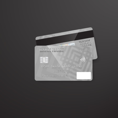 Illustration of Photo realistic Credit Card on Dark Backgroundのイラスト素材