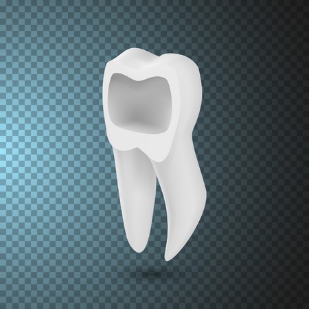 Illustration of Tooth Icon. Realistic Teeth Isolated on Transparent Overlay Backgroundのイラスト素材