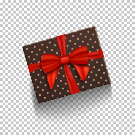 Illustration of  Gift Box with Red Ribbon Isolated on Transparent Backgroundのイラスト素材