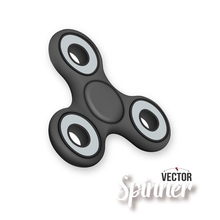 Illustration of  Fidget Spinner Toy. 3D Realistic  Modern Relaxation Spinning Gadget Icon Isolated on Whiteのイラスト素材
