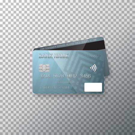 Photorealistic Bank Card Isolated on Transparent Backgroundのイラスト素材