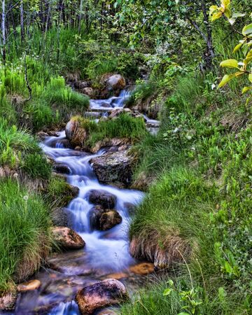 Gentle flowing mountain streamの写真素材
