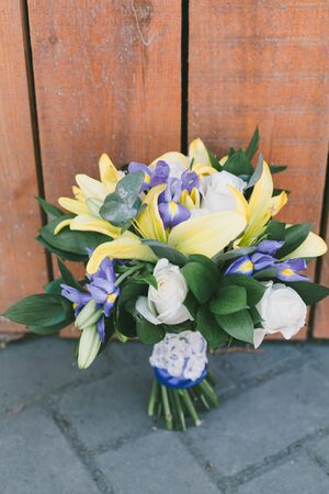 Closeup of a beautiful wedding bouquetの写真素材