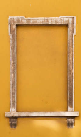 Old window with frameの写真素材