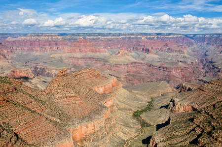 Looking out for miles over the south rim of the Grand Canyon in Arizona.