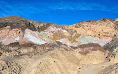 The multi-colored rocks of Artists Palette at Death Valley National Park in California.の写真素材