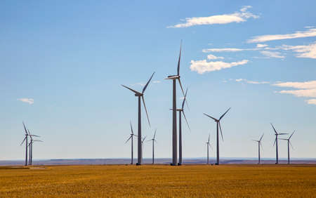 Judith Gap Wind Farm located in Montana.の写真素材