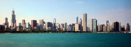 Chicago skyline as viewed from Solidarity Drive.の写真素材