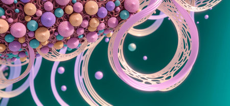 Abstract pastel biological background artwork . Created with Generative AI.の素材
