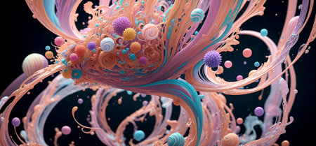 Abstract pastel biological background artwork . Created with Generative AI.の素材