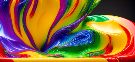 Abstract vibrant paint splash background artwork . Created with Generative AI.の素材