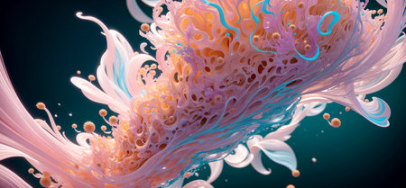 Abstract pastel biological background artwork . Created with Generative AI.の素材