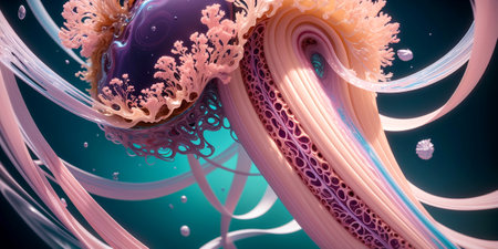 Abstract pastel biological background artwork . Created with Generative AI.の素材
