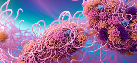 Abstract pastel biological background artwork . Created with Generative AI.の素材
