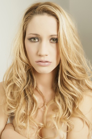 Closeup of a young woman style passportの写真素材