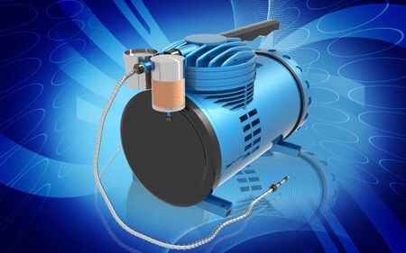 Digital illustration of Air Compressor in digital colour background	の写真素材