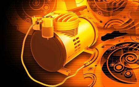 Digital illustration of Air Compressor in digital colour backgroundの写真素材